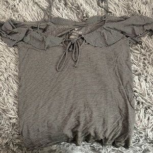 American eagle, striped shirt with spaghetti straps, off shoulder kind of.